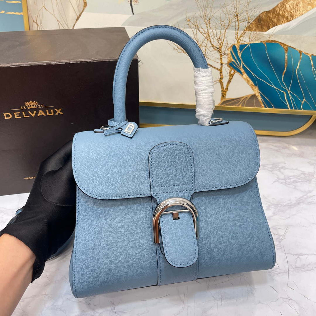Delvaux AA0569 Brillant PM in Rodeo Calf Blue