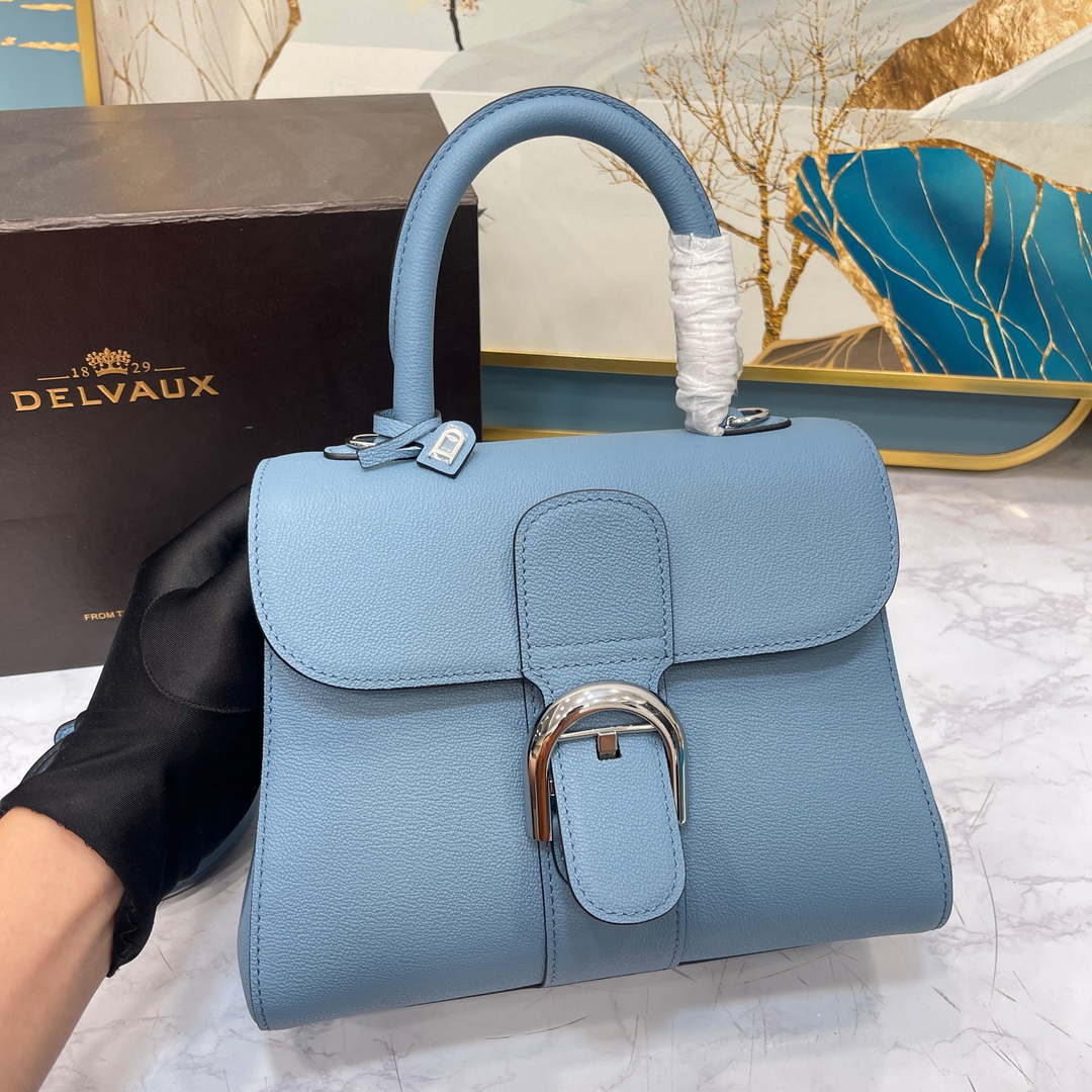 Delvaux AA0569 Brillant PM in Rodeo Calf Blue