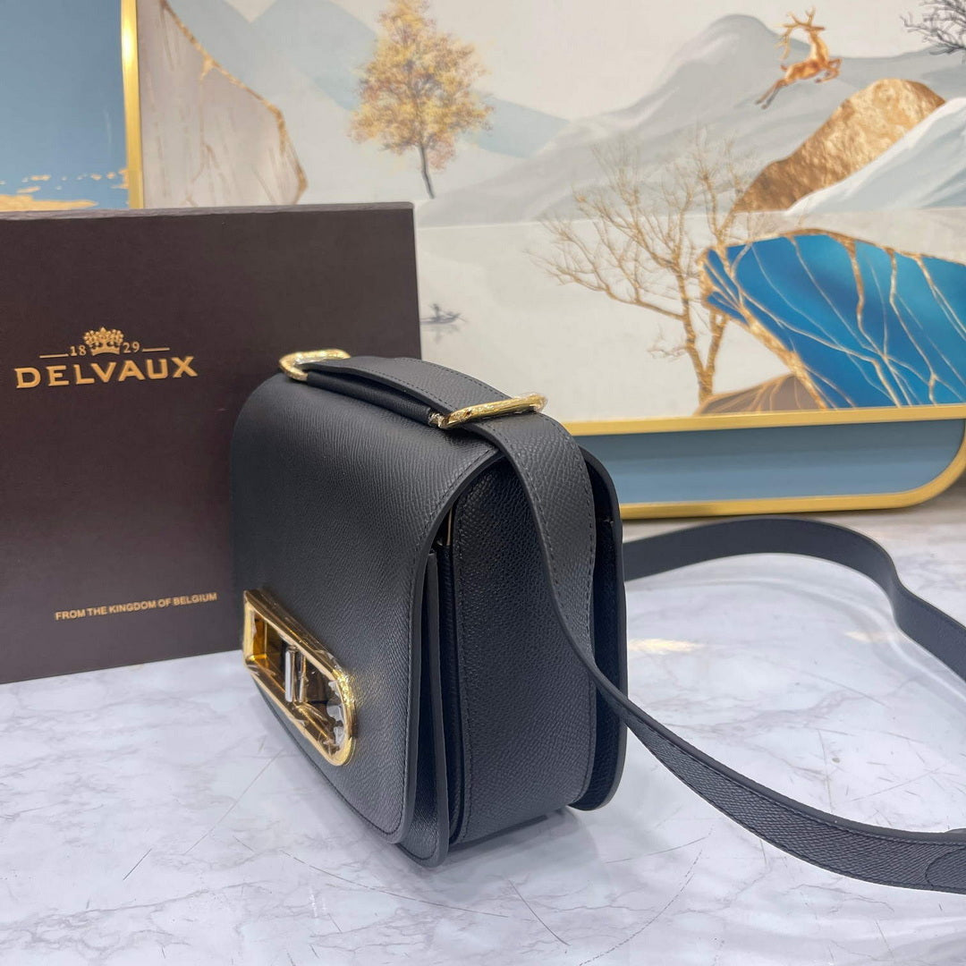 Delvaux AA0574 Lingot Alpina Calf Bag Black