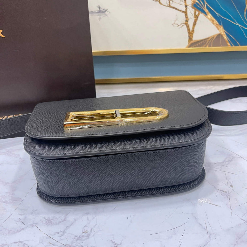 Delvaux AA0574 Lingot Alpina Calf Bag Black