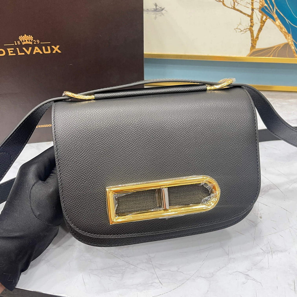 Delvaux AA0574 Lingot Alpina Calf Bag Black