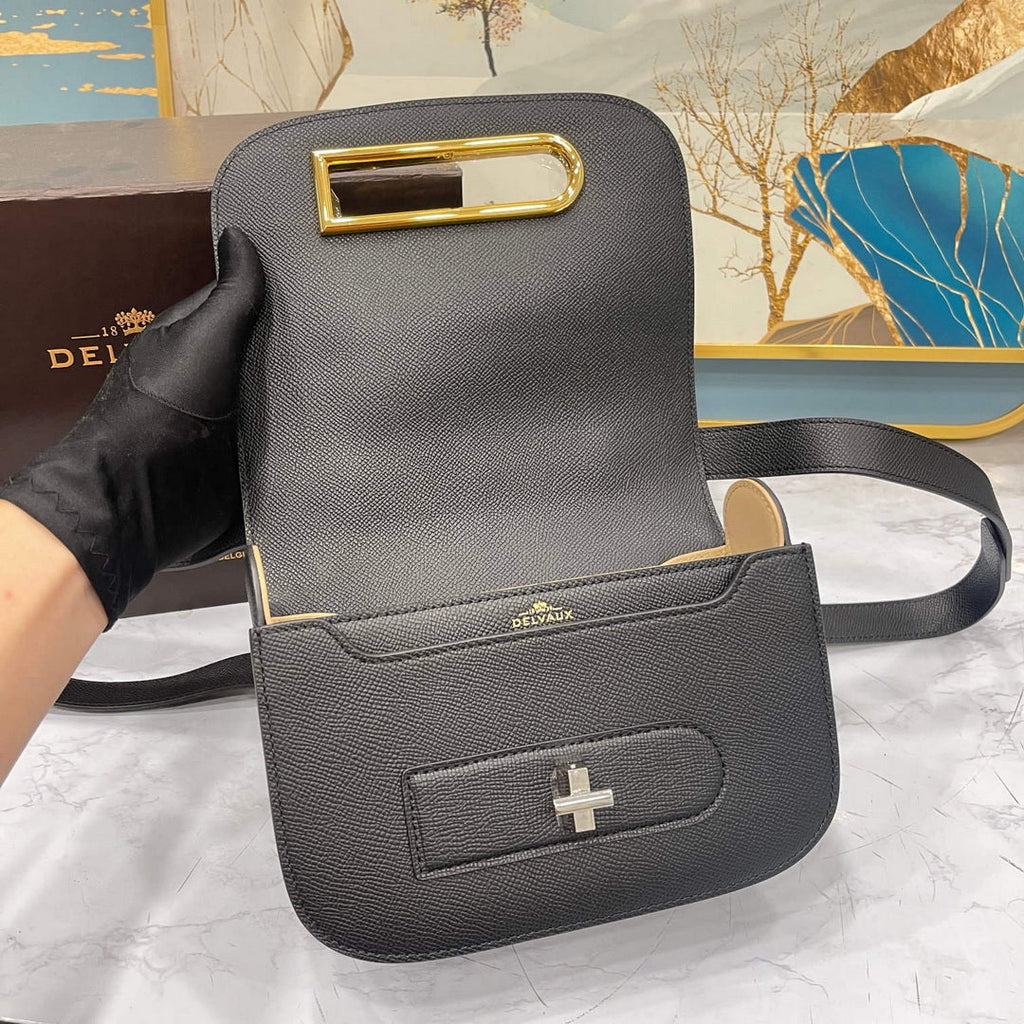 Delvaux AA0574 Lingot Alpina Calf Bag Black