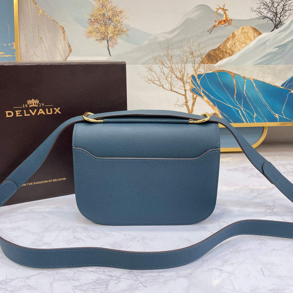 Delvaux AA0574 Lingot Alpina Calf Bag Blue