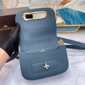 Delvaux AA0574 Lingot Alpina Calf Bag Blue - Default Title - View 7