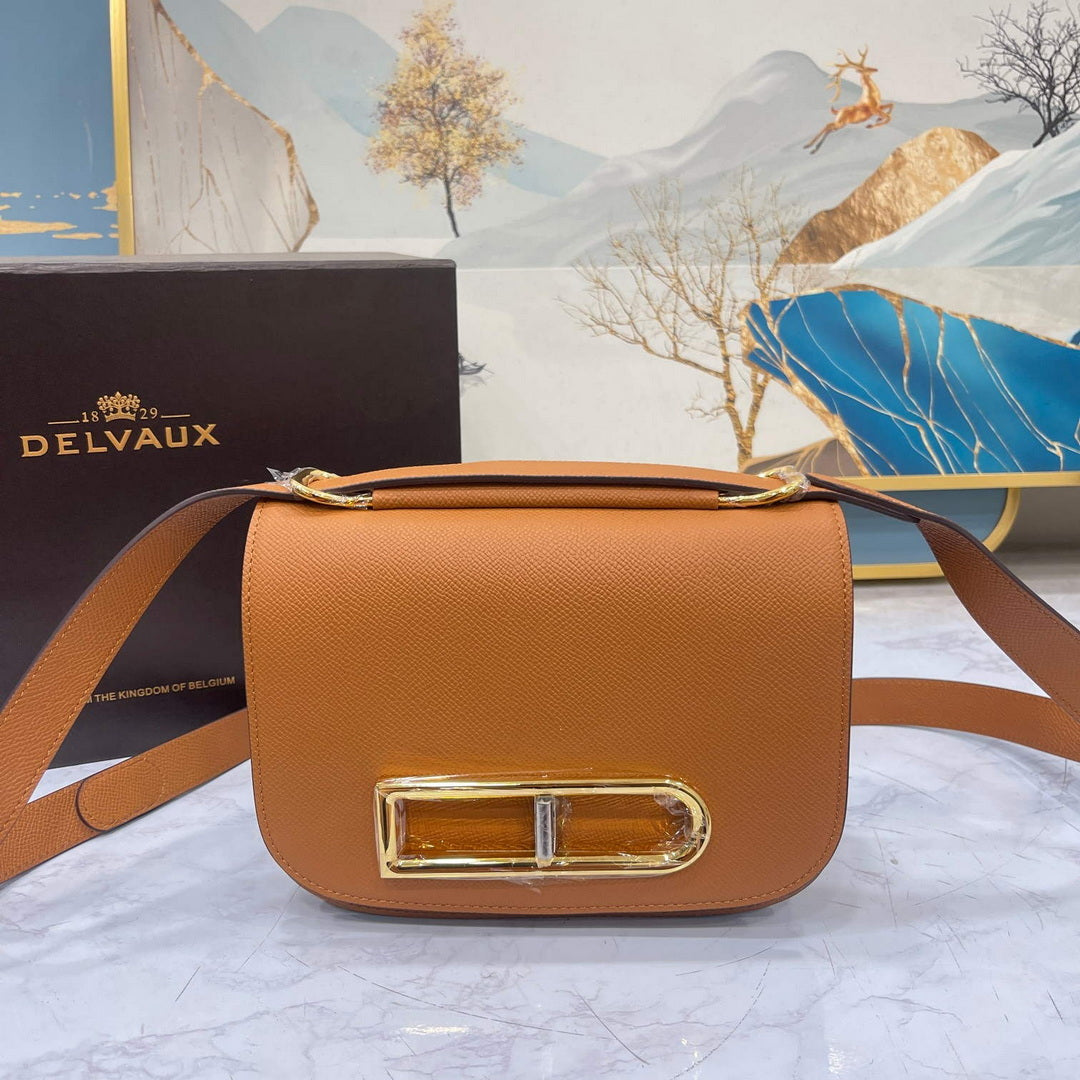 Delvaux AA0574 Lingot Alpina Calf Bag Caramel - Default Title - View 1
