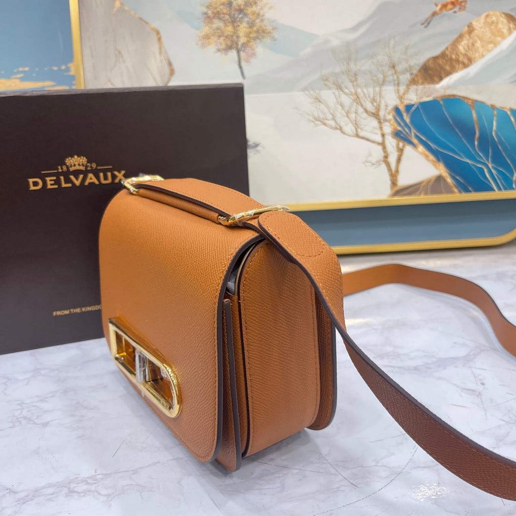 Delvaux AA0574 Lingot Alpina Calf Bag Caramel