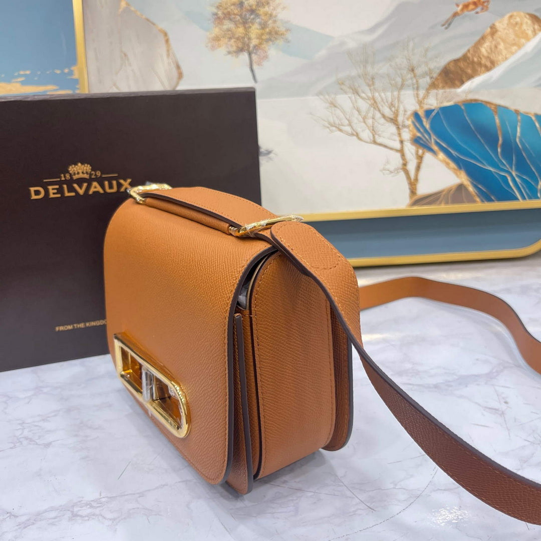Delvaux AA0574 Lingot Alpina Calf Bag Caramel