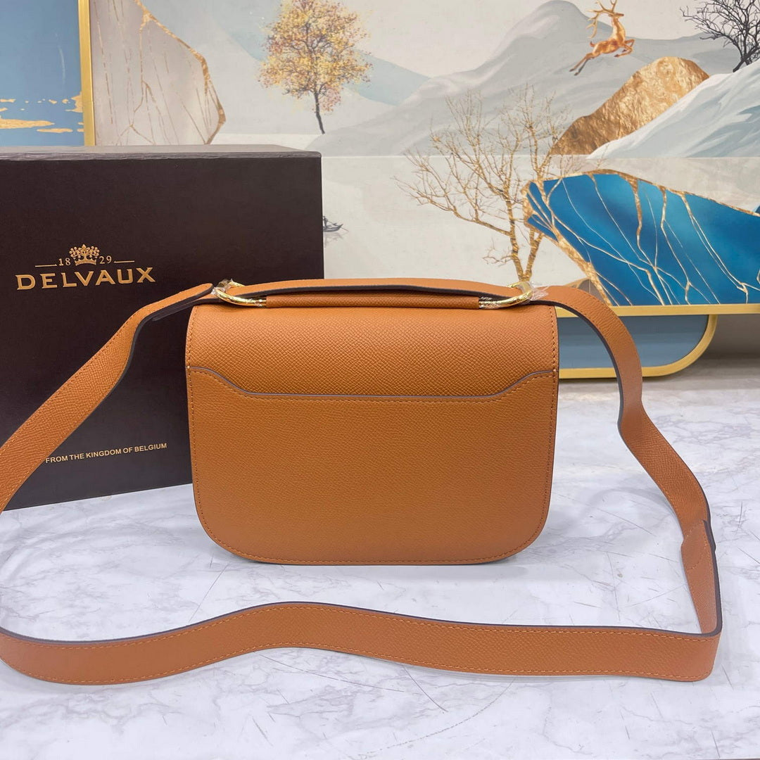 Delvaux AA0574 Lingot Alpina Calf Bag Caramel