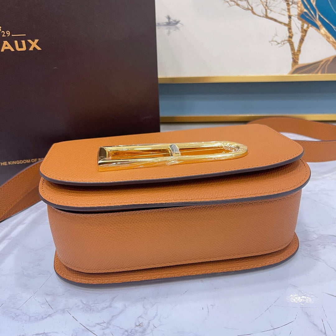 Delvaux AA0574 Lingot Alpina Calf Bag Caramel