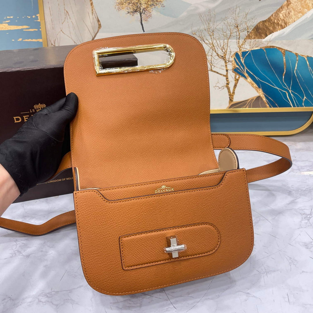 Delvaux AA0574 Lingot Alpina Calf Bag Caramel