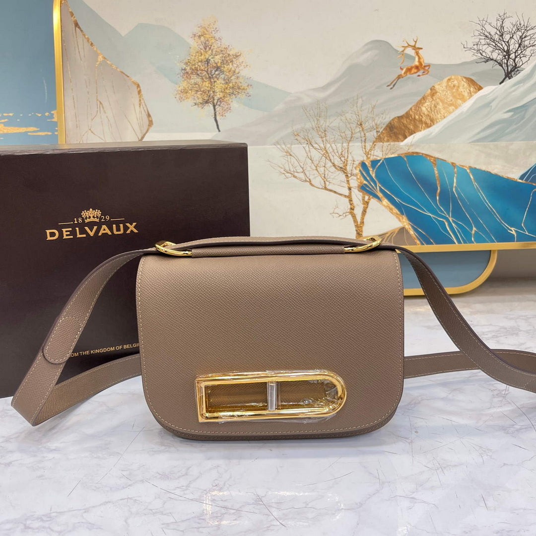Delvaux AA0574 Lingot Alpina Calf Bag Elephant Gray - Default Title - View 1