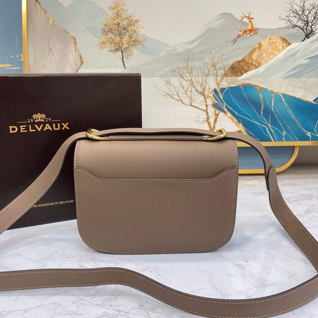 Delvaux AA0574 Lingot Alpina Calf Bag Elephant Gray