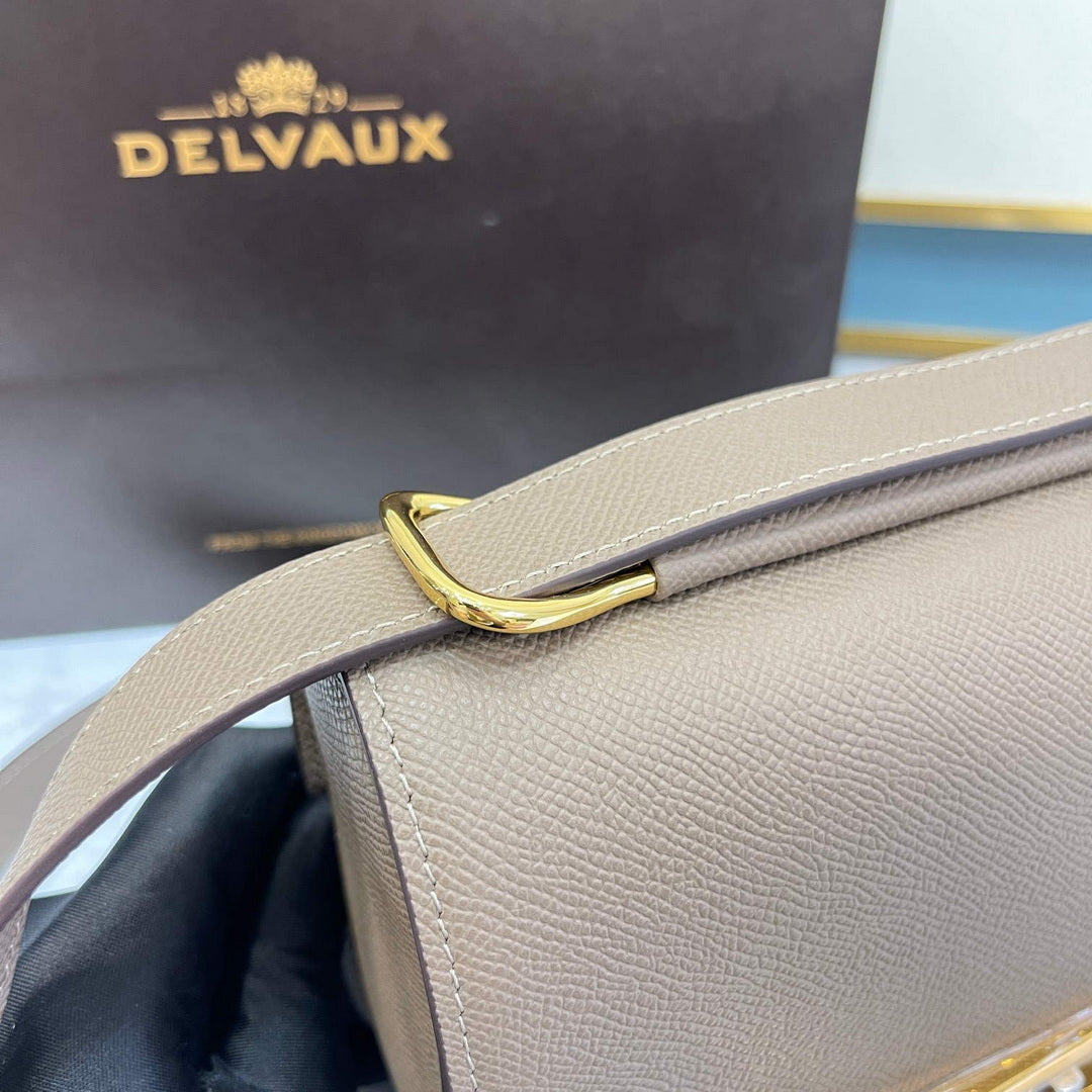 Delvaux AA0574 Lingot Alpina Calf Bag Elephant Gray