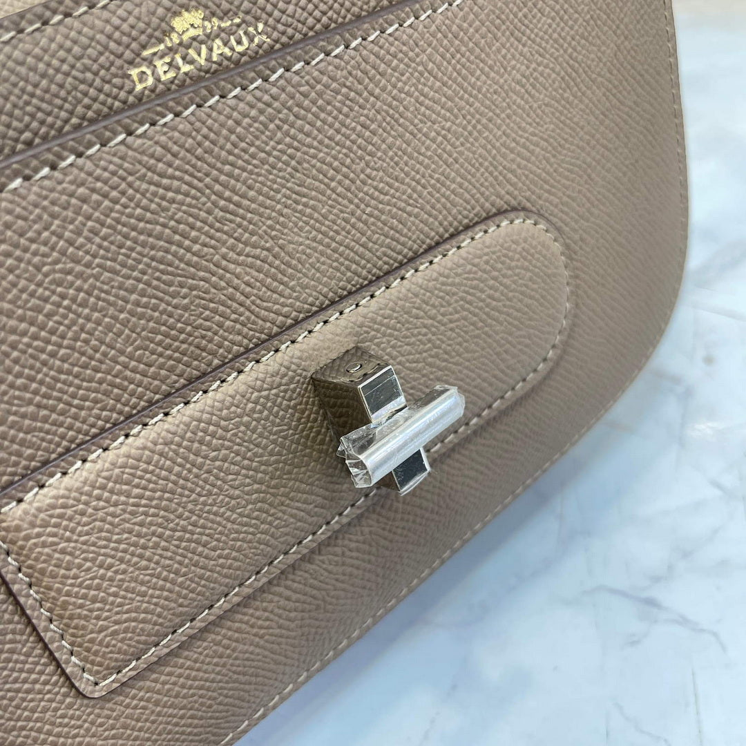 Delvaux AA0574 Lingot Alpina Calf Bag Elephant Gray