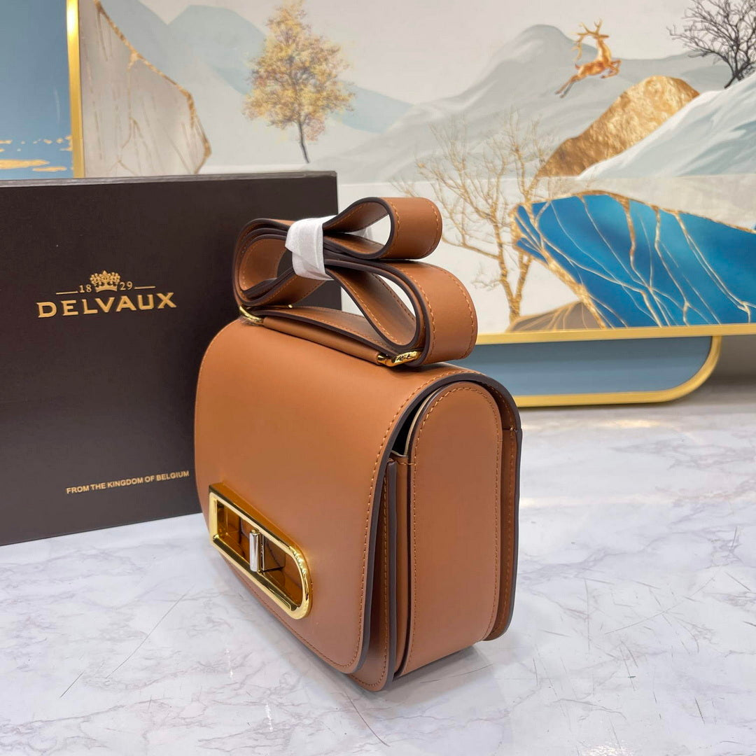 Delvaux AA0574 Lingot Alpina Calf Bag Brown