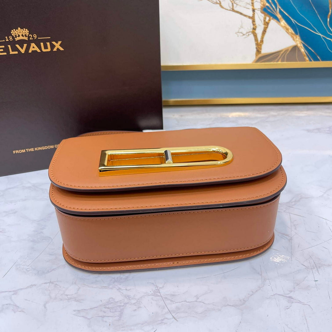 Delvaux AA0574 Lingot Alpina Calf Bag Brown