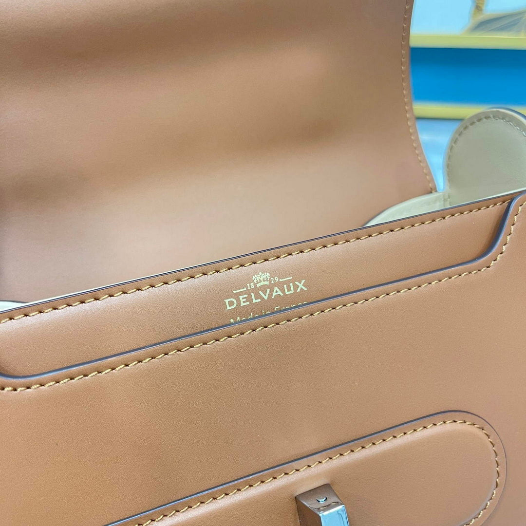 Delvaux AA0574 Lingot Alpina Calf Bag Brown