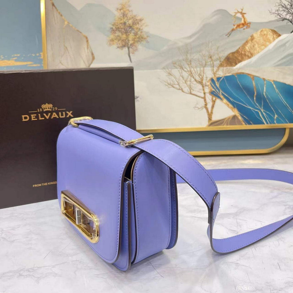 Delvaux AA0574 Lingot Alpina Calf Bag Purple