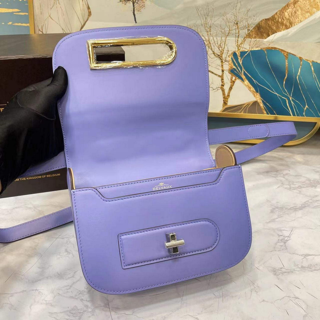 Delvaux AA0574 Lingot Alpina Calf Bag Purple