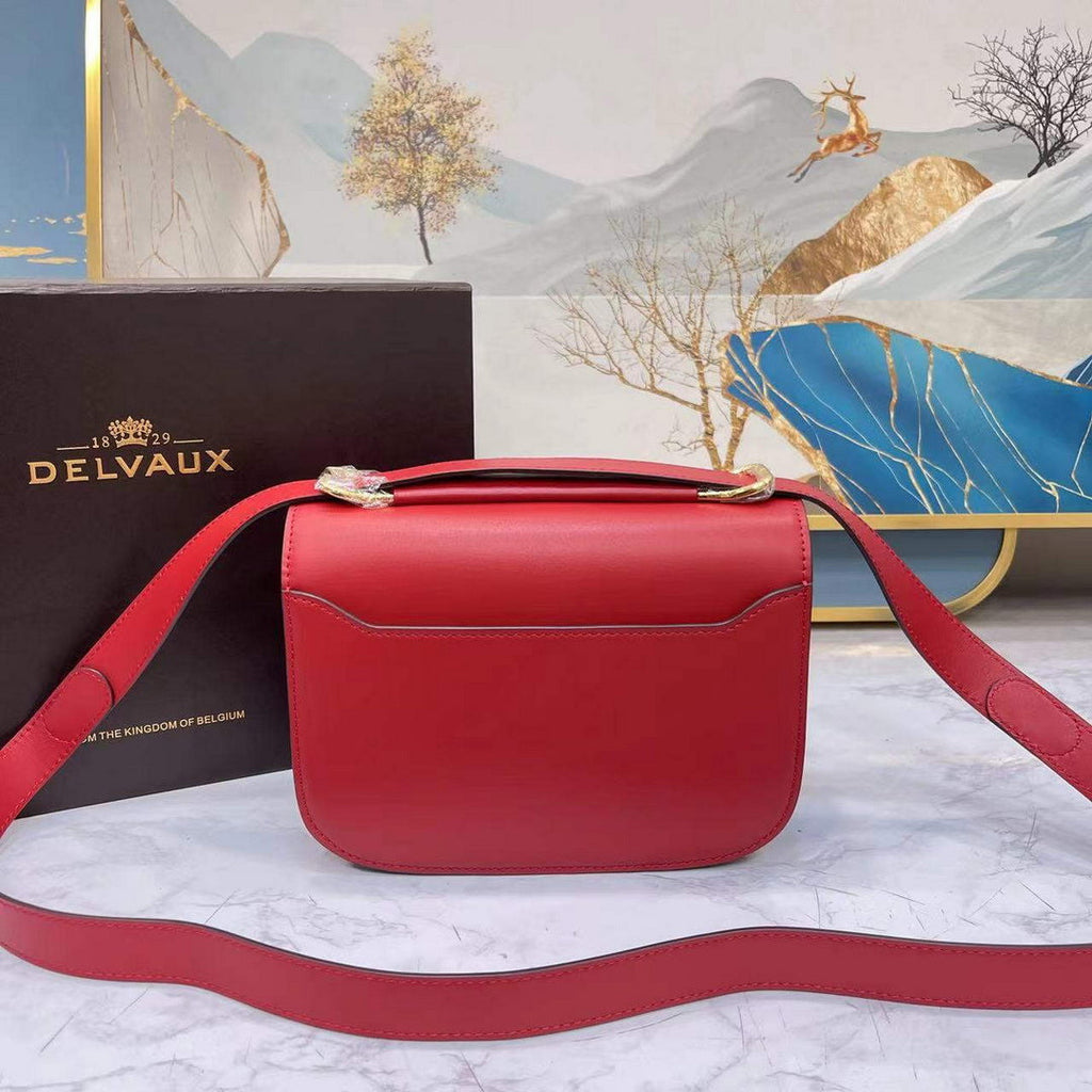 Delvaux AA0574 Lingot Alpina Calf Bag Red