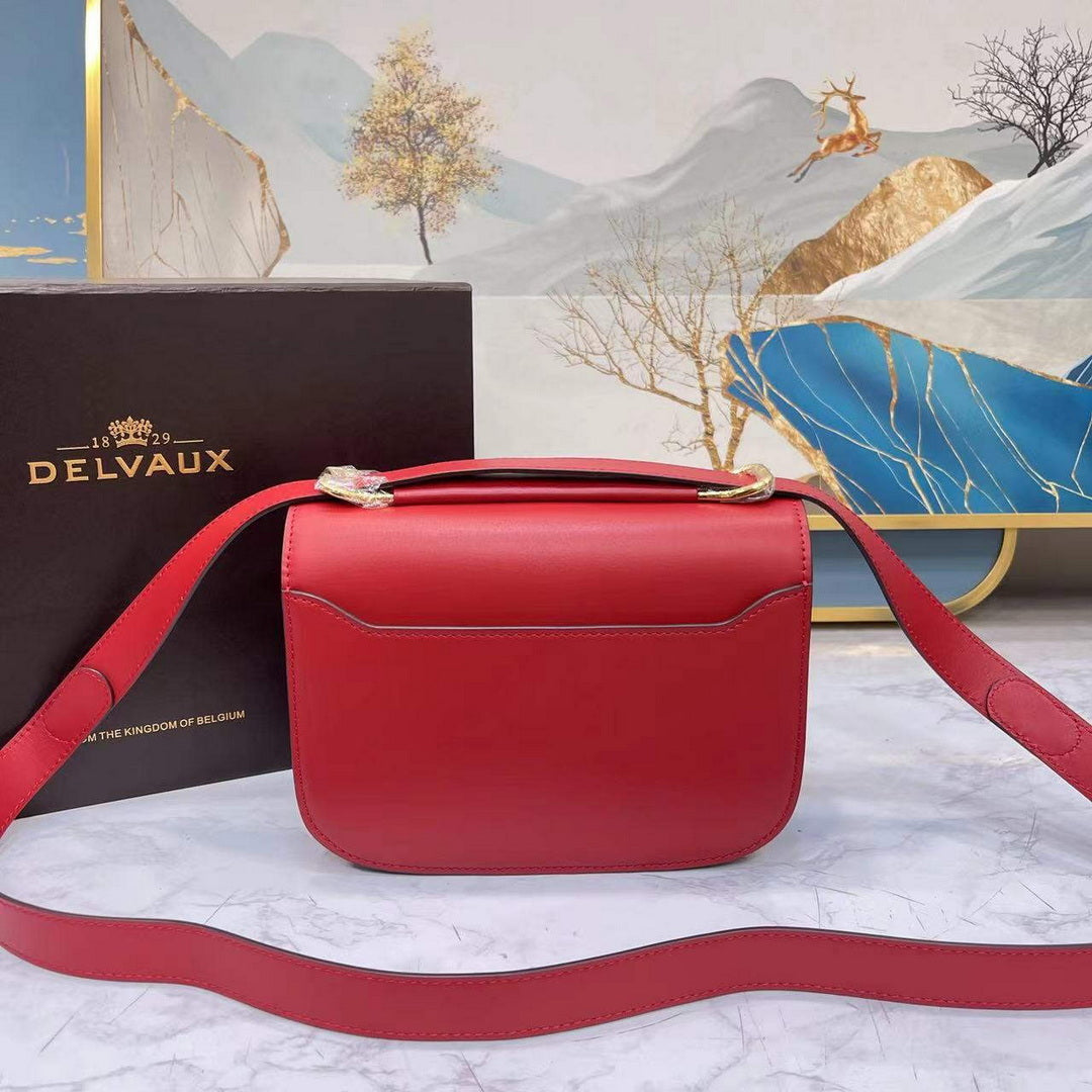 Delvaux AA0574 Lingot Alpina Calf Bag Red