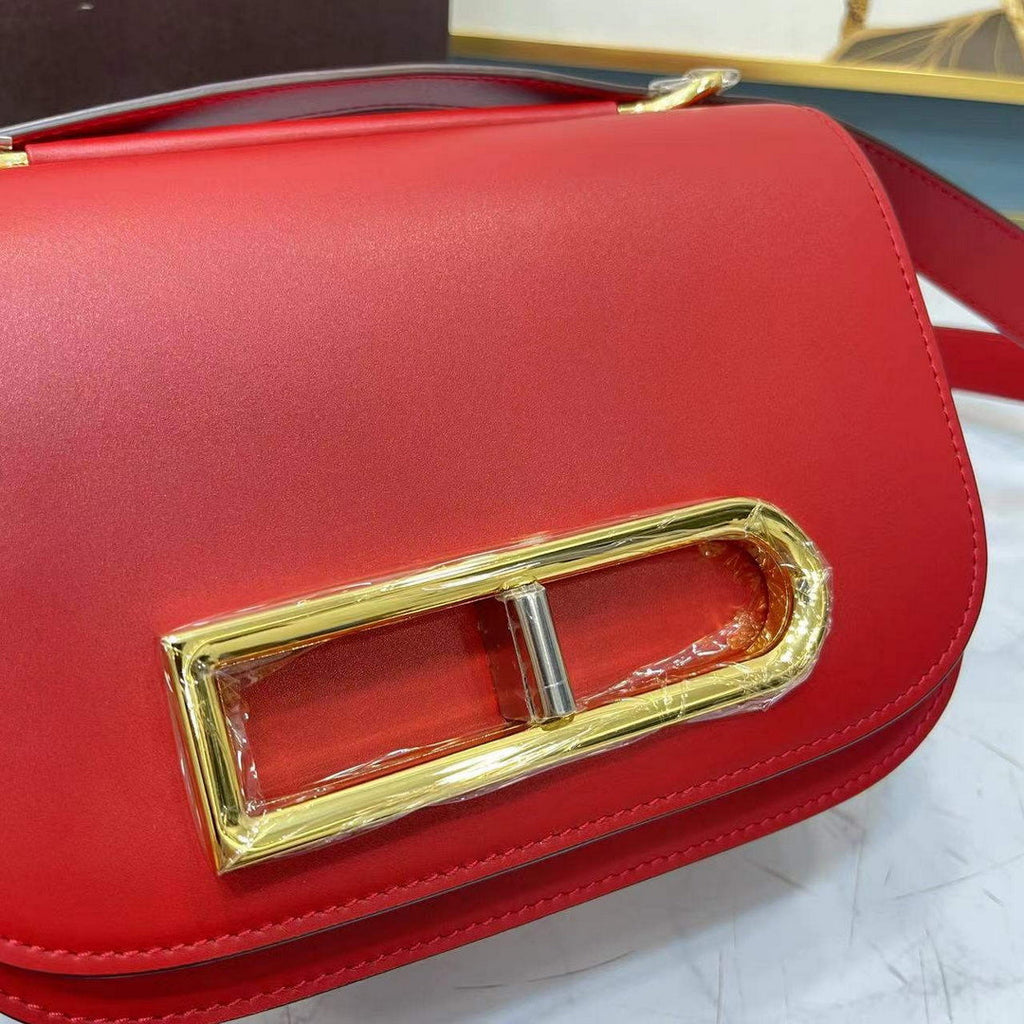 Delvaux AA0574 Lingot Alpina Calf Bag Red