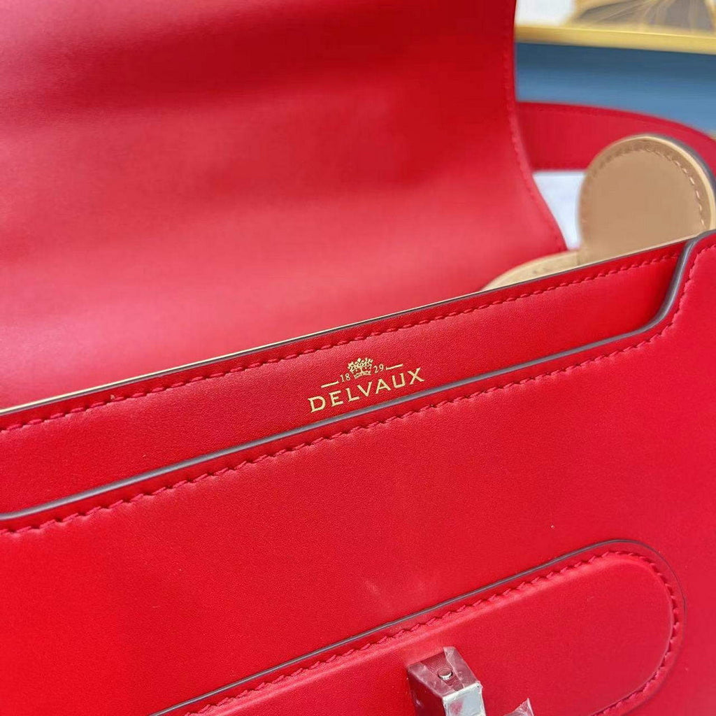 Delvaux AA0574 Lingot Alpina Calf Bag Red