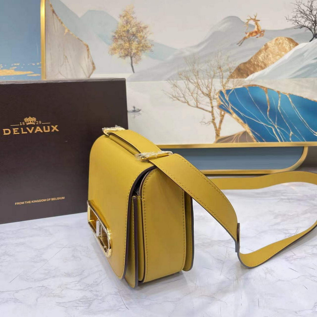 Delvaux AA0574 Lingot Alpina Calf Bag Yellow