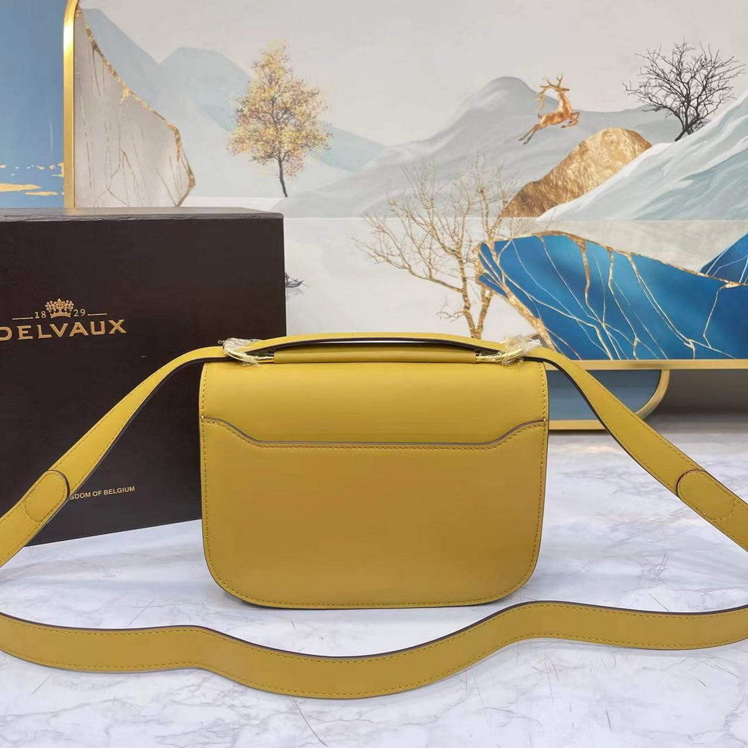 Delvaux AA0574 Lingot Alpina Calf Bag Yellow