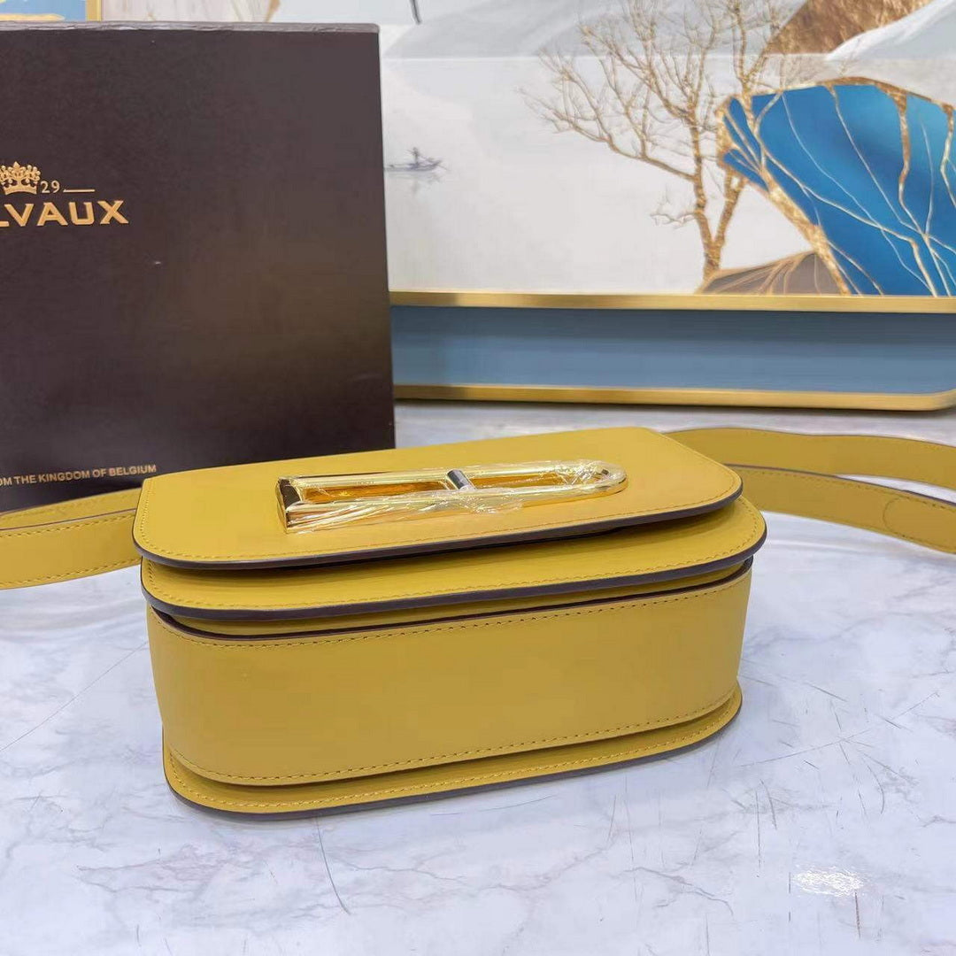 Delvaux AA0574 Lingot Alpina Calf Bag Yellow