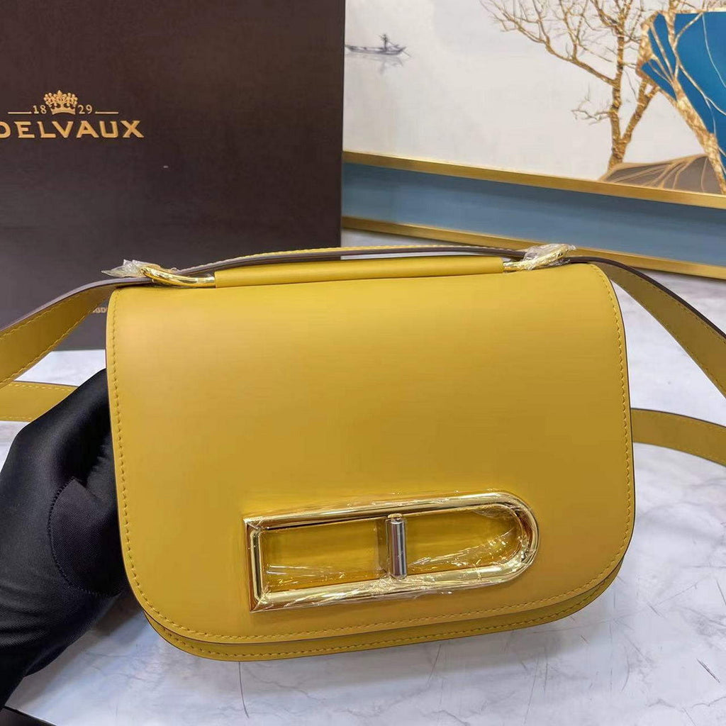 Delvaux AA0574 Lingot Alpina Calf Bag Yellow