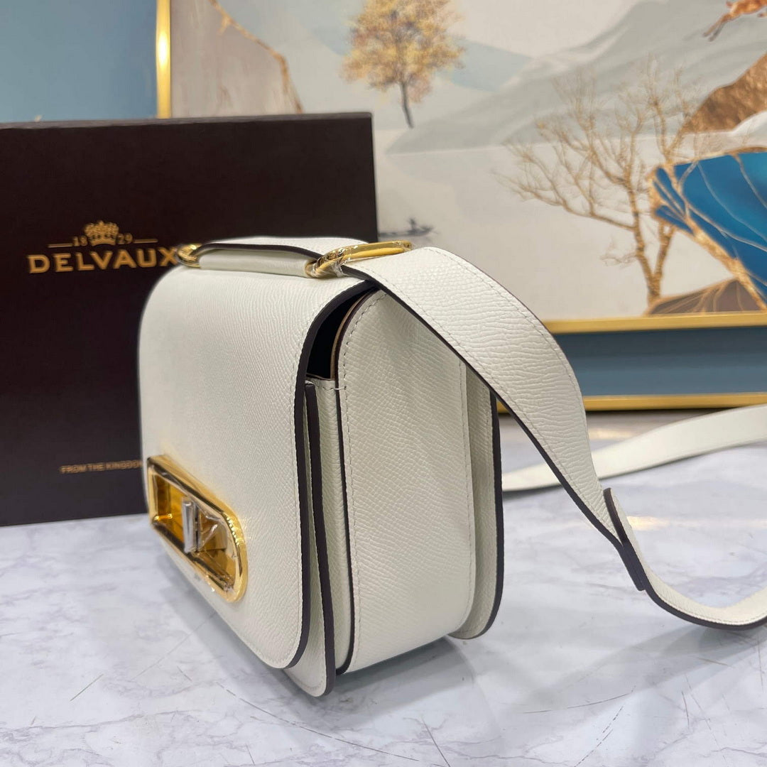 Delvaux AA0574 Lingot Alpina Calf Bag White