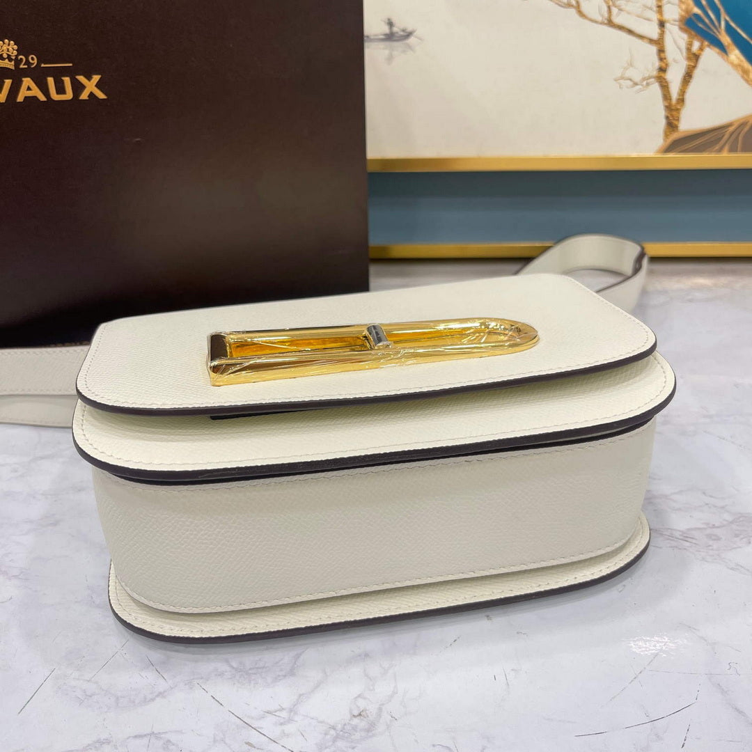 Delvaux AA0574 Lingot Alpina Calf Bag White