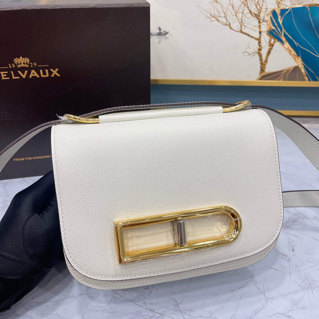 Delvaux AA0574 Lingot Alpina Calf Bag White