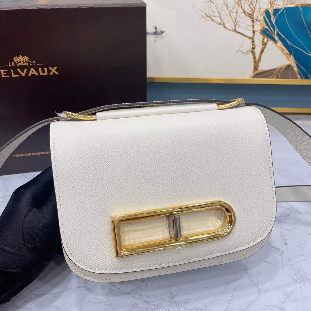 Delvaux AA0574 Lingot Alpina Calf Bag White