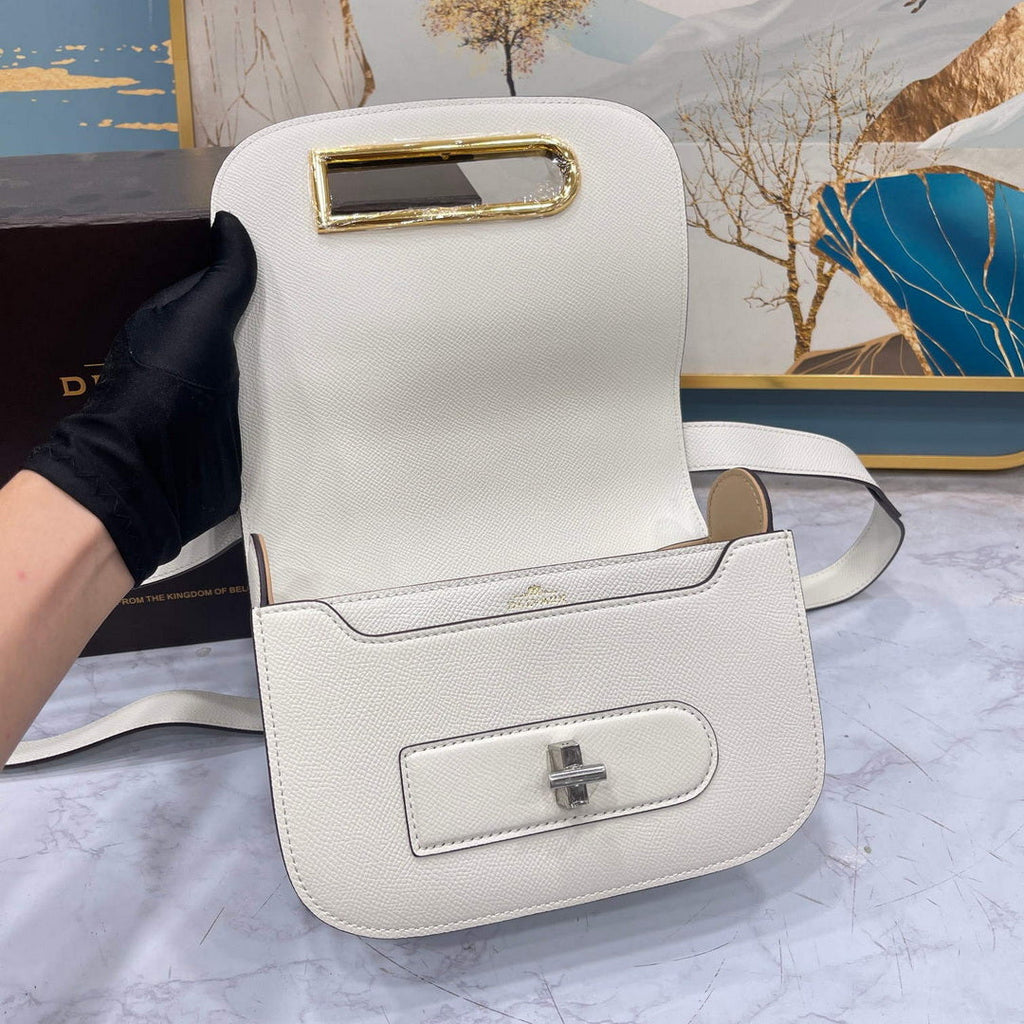 Delvaux AA0574 Lingot Alpina Calf Bag White