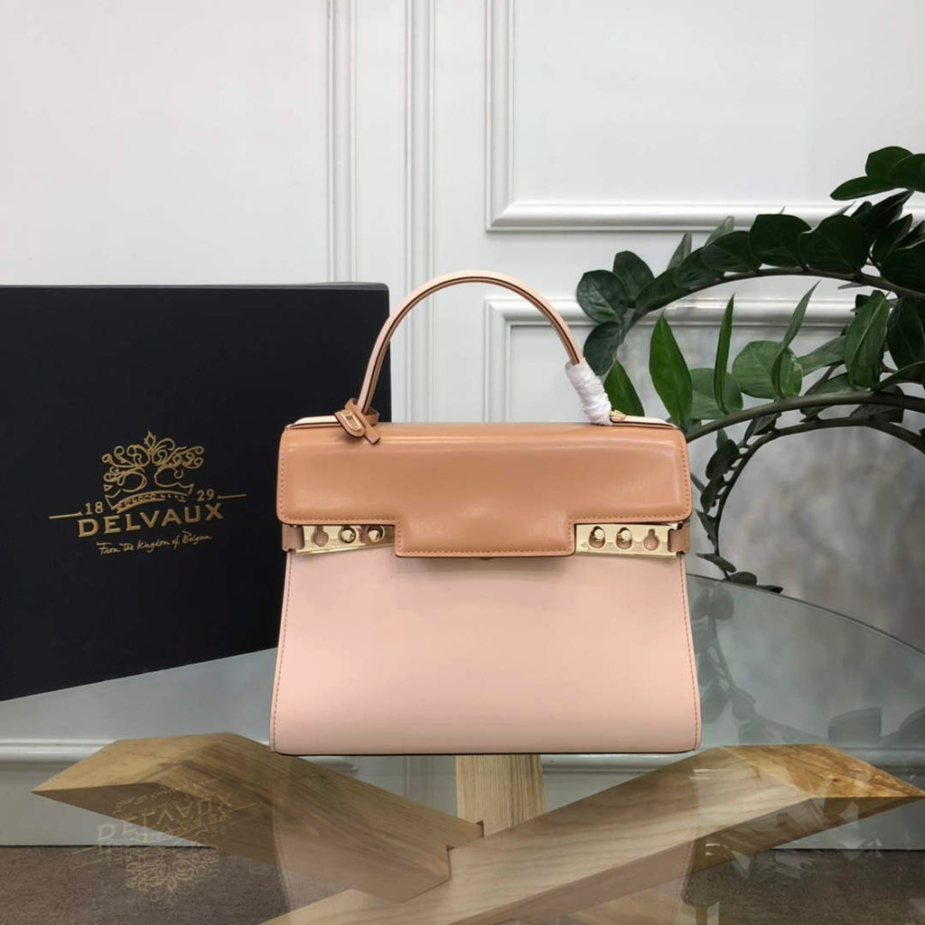 Delvaux AA0611 Temp¨ºte MM Bag caramel and pink