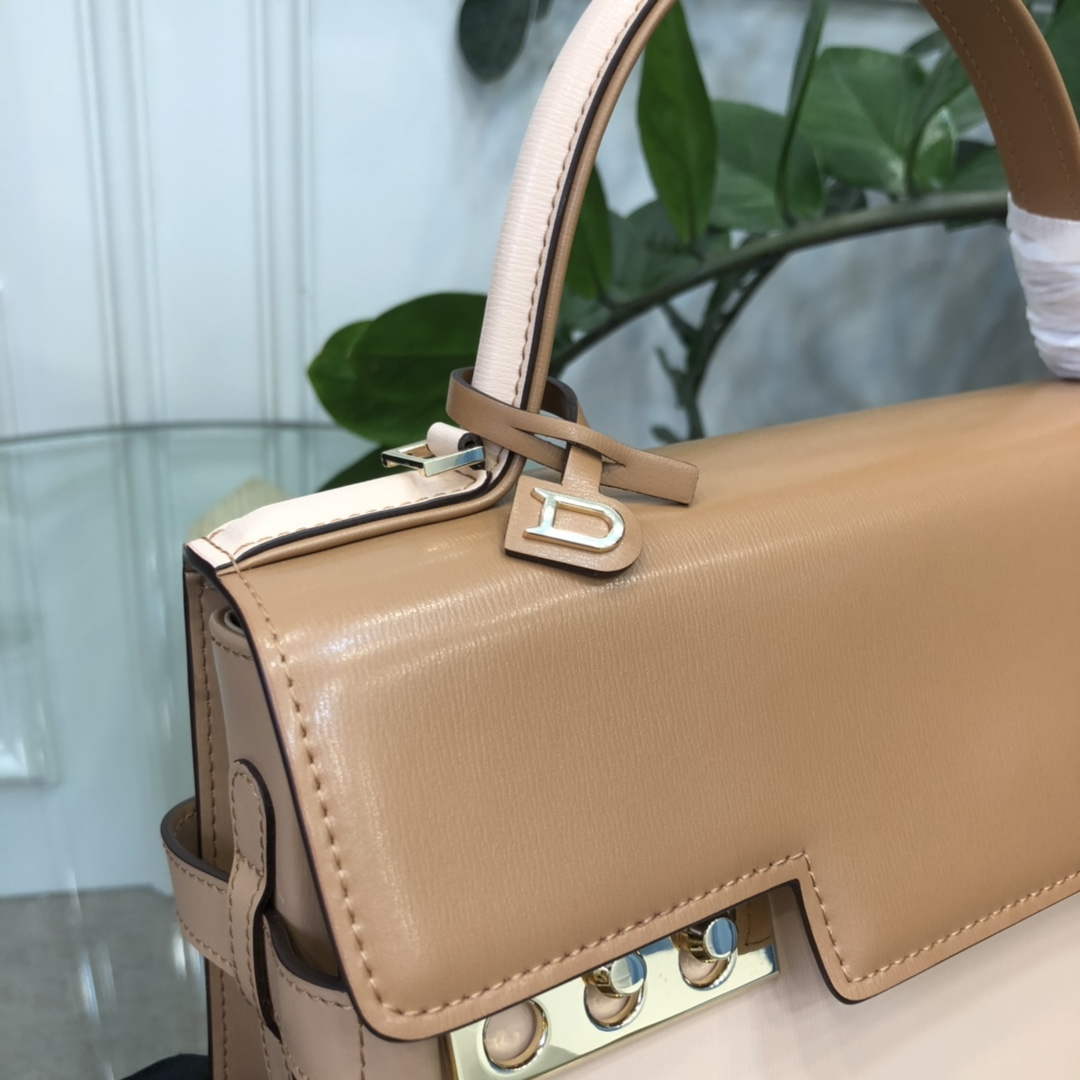 Delvaux AA0611 Temp¨ºte MM Bag caramel and pink