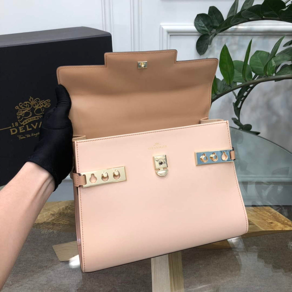 Delvaux AA0611 Temp¨ºte MM Bag caramel and pink