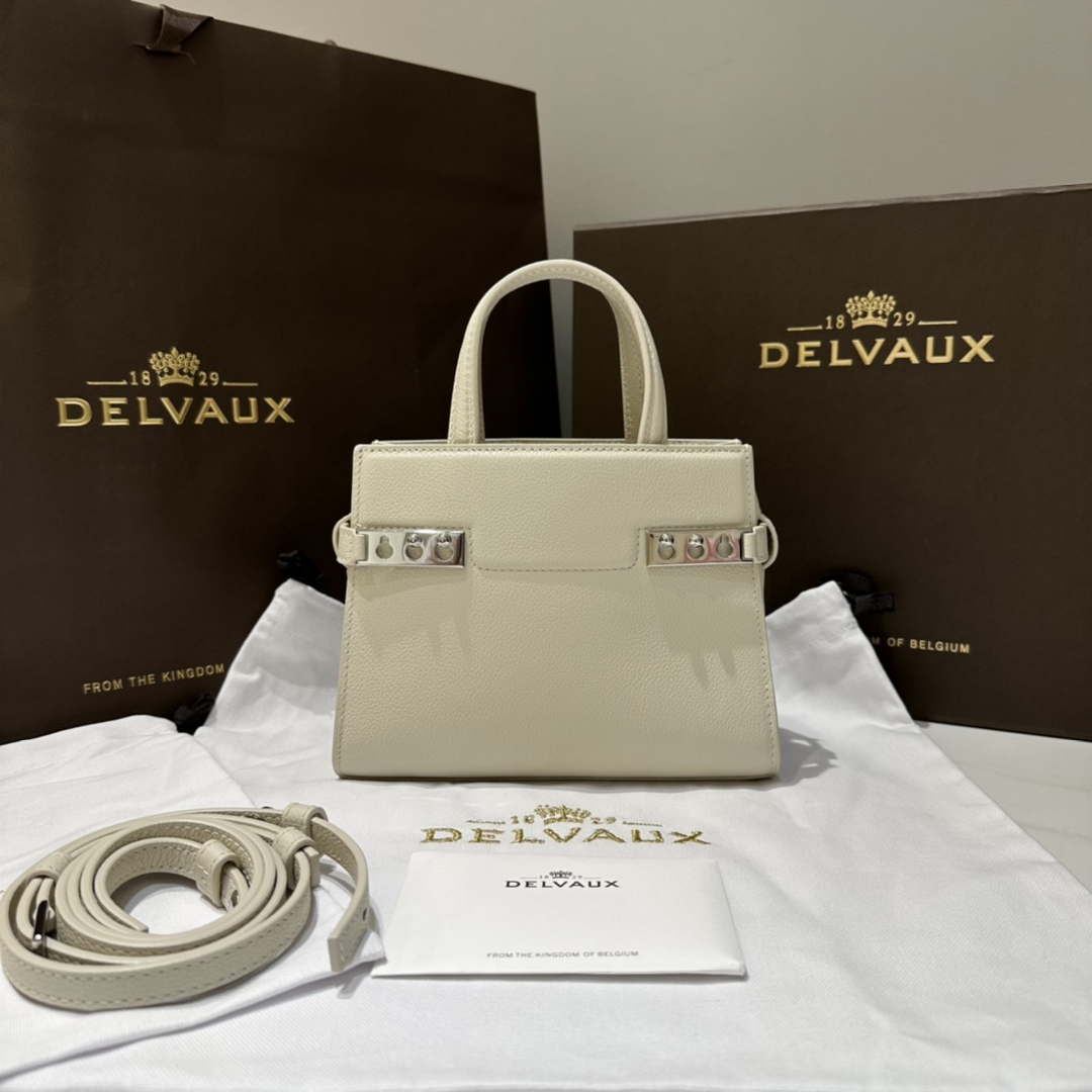 Delvaux AA0616 Temp¨ºte Crush in Jumping Calf White