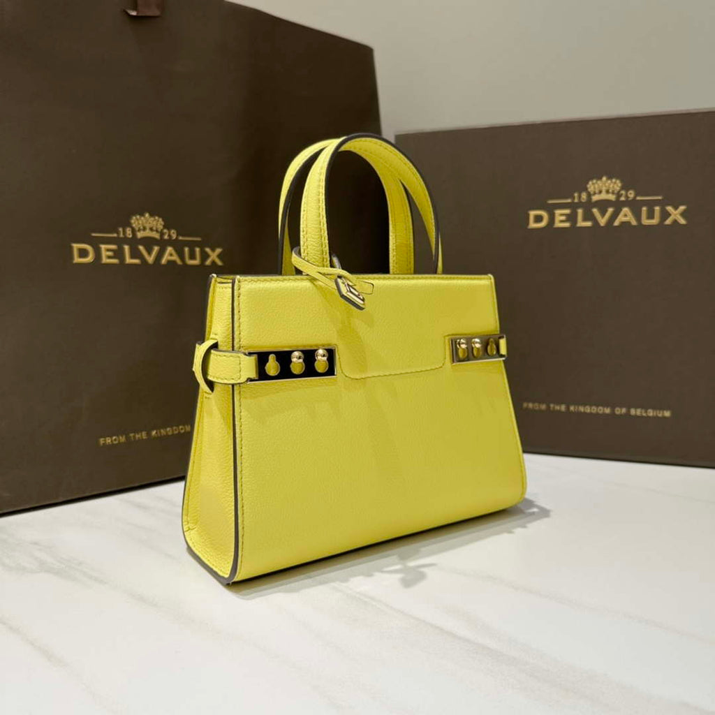 Delvaux AA0616 Temp¨ºte Crush in Jumping Calf Yellow