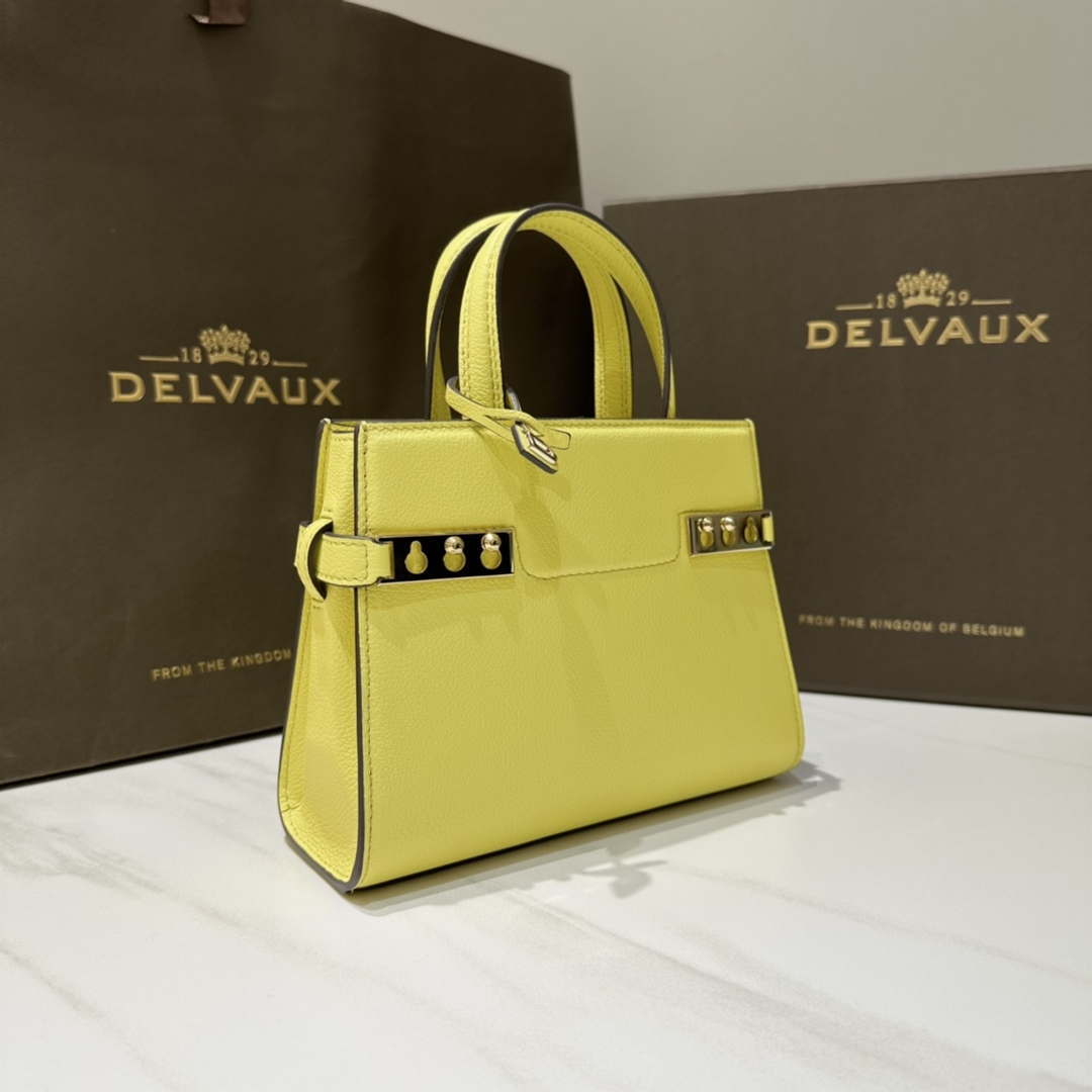 Delvaux AA0616 Temp¨ºte Crush in Jumping Calf Yellow