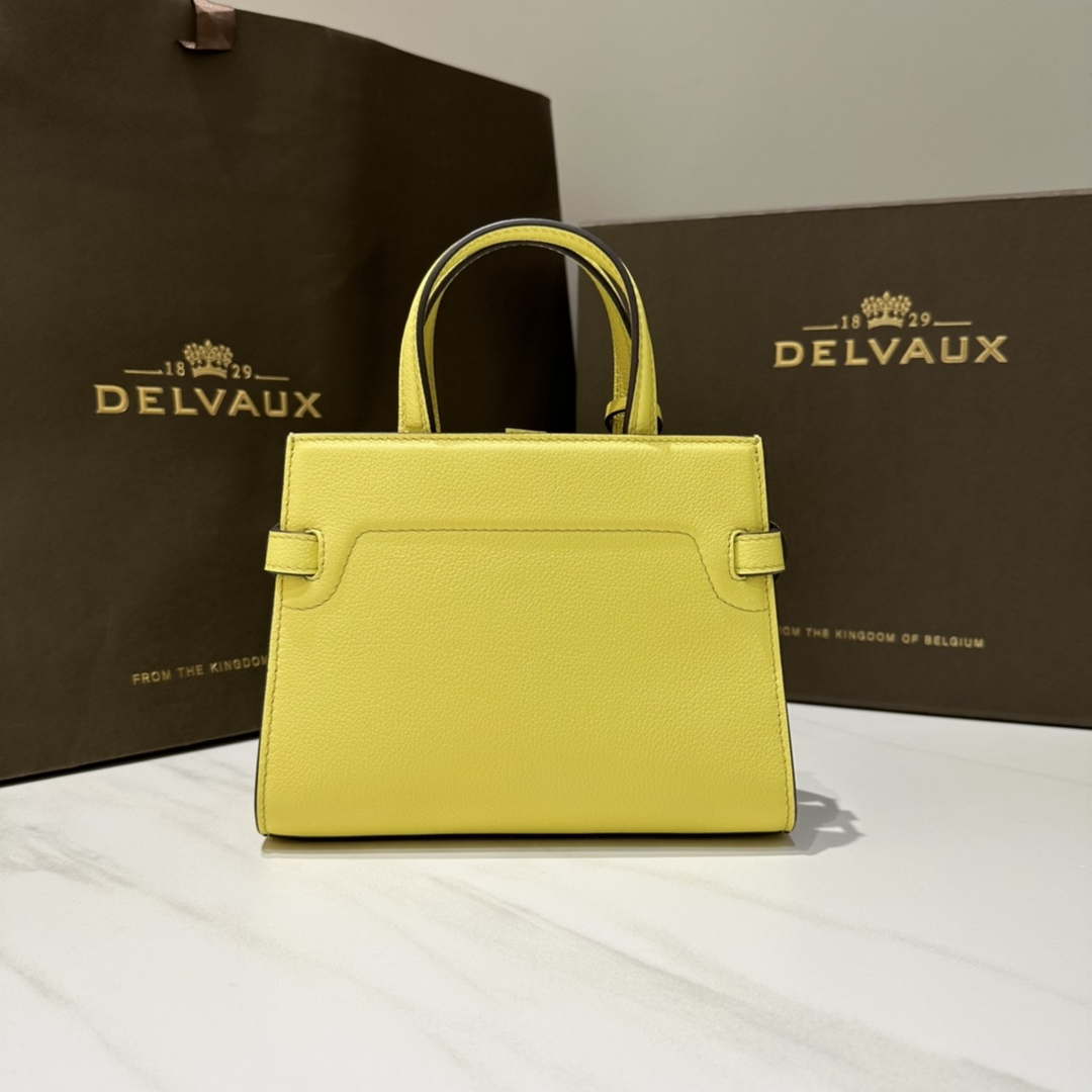 Delvaux AA0616 Temp¨ºte Crush in Jumping Calf Yellow