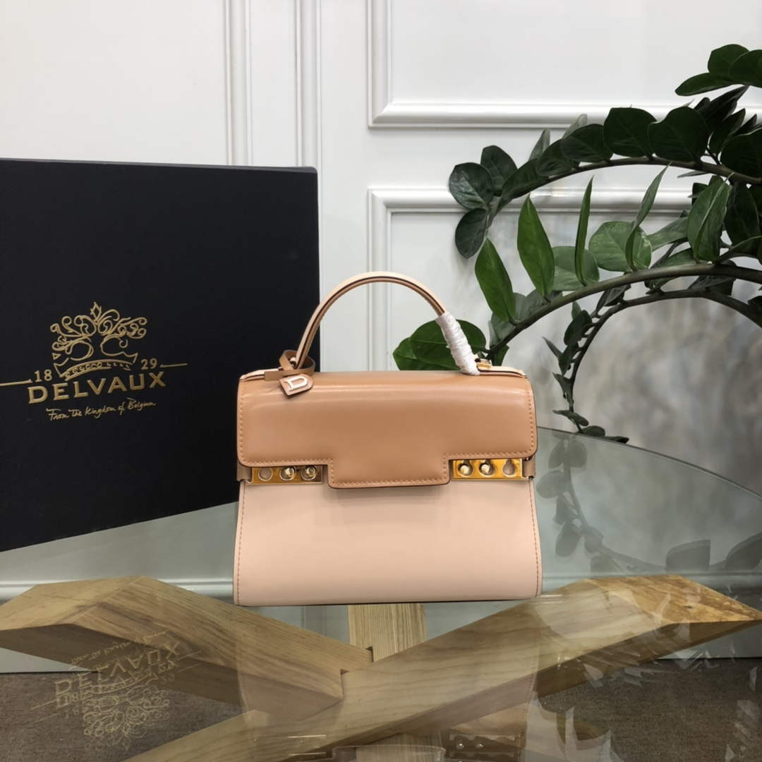 Delvaux AA0617 Temp¨ºte Crush Bag caramel and pink