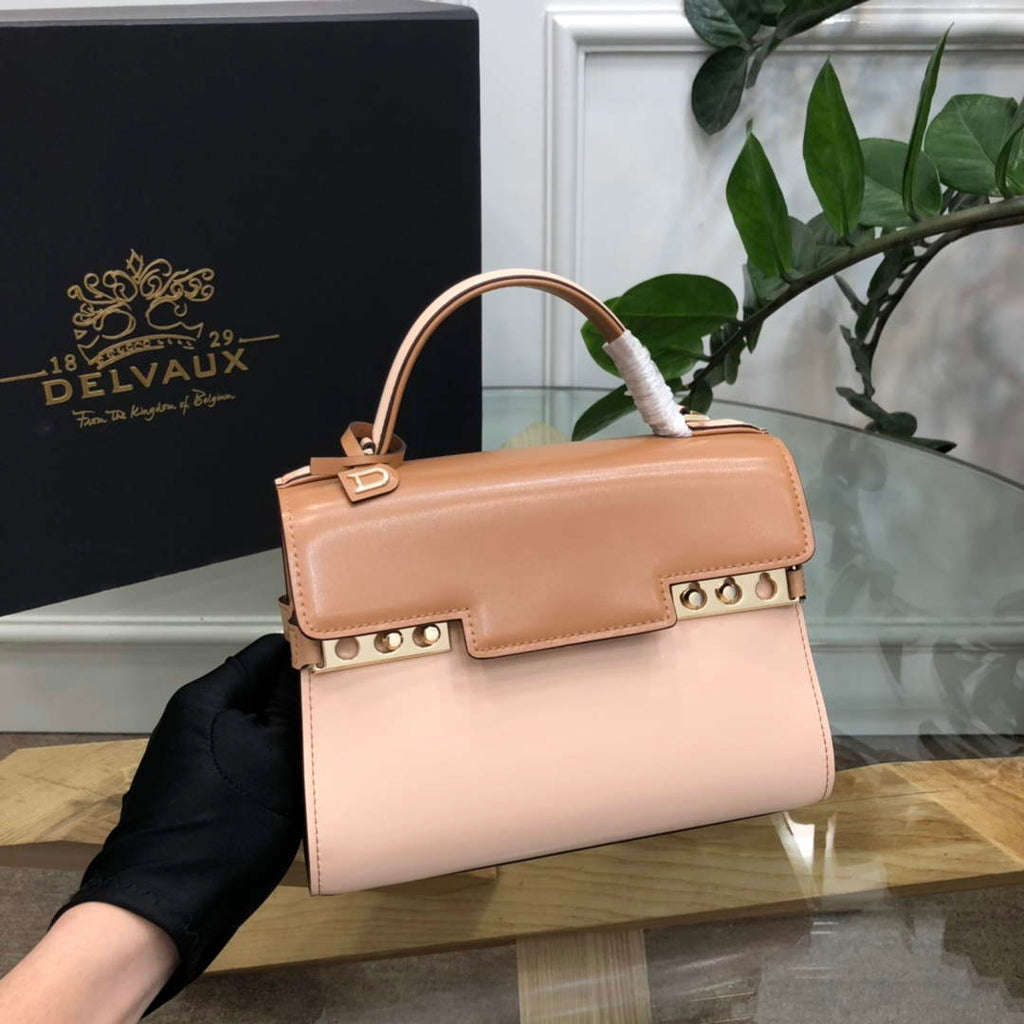 Delvaux AA0617 Temp¨ºte Crush Bag caramel and pink