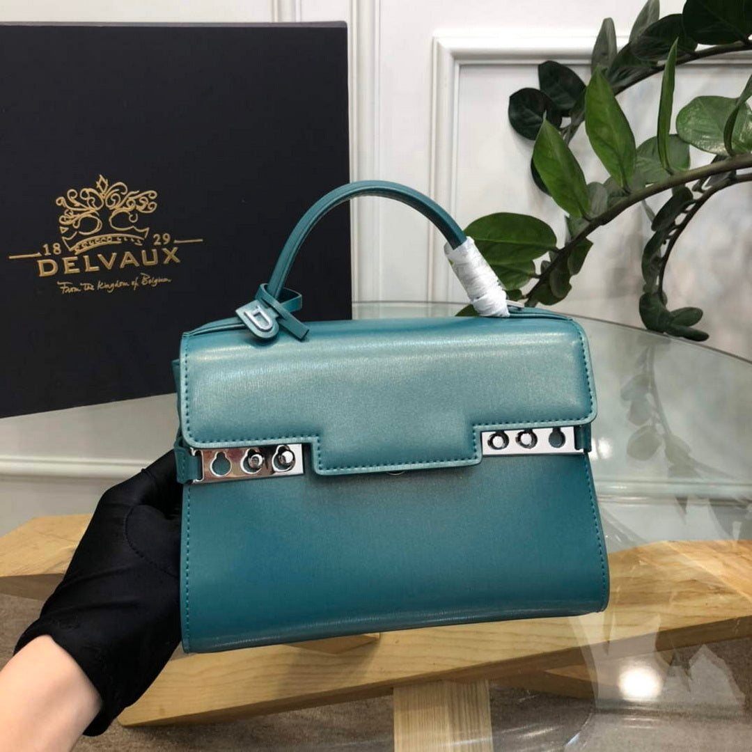 Delvaux AA0617 Temp¨ºte Crush Bag Peacock blue