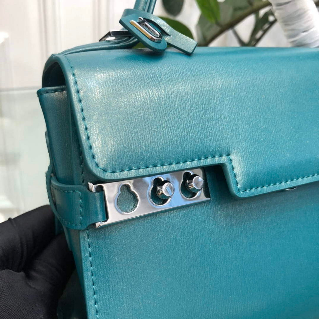 Delvaux AA0617 Temp¨ºte Crush Bag Peacock blue