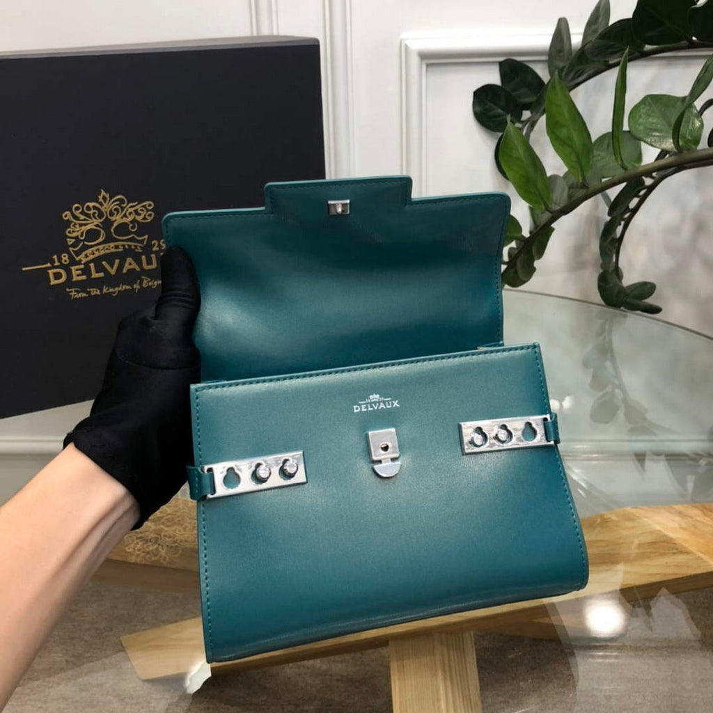 Delvaux AA0617 Temp¨ºte Crush Bag Peacock blue