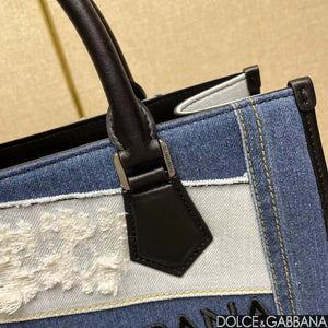 DG 2012AO9988B015 Dolce & Gabbana Edge logo patch denim shopping bag - Default Title - View 6