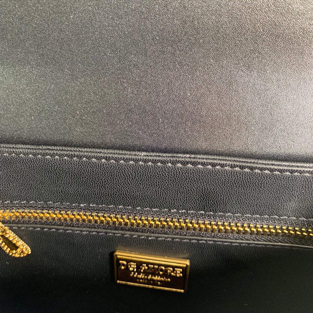 DG BB6675 Dolce Gabbana Women's Black Small Dg Amore Bag In Calfskin
